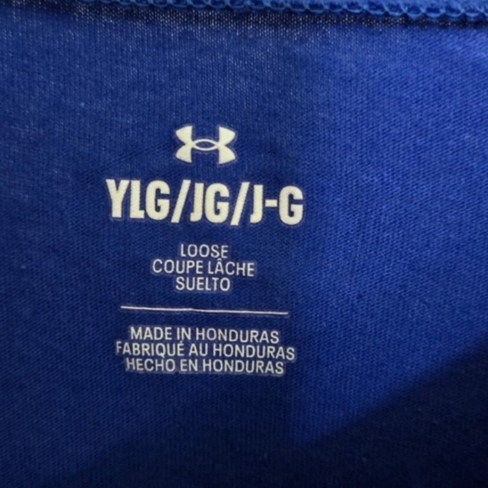 Under Armour Youth Large Blue T-Shirt 100% Chance of Victory Baseball Graphic - Picture 4 of 4